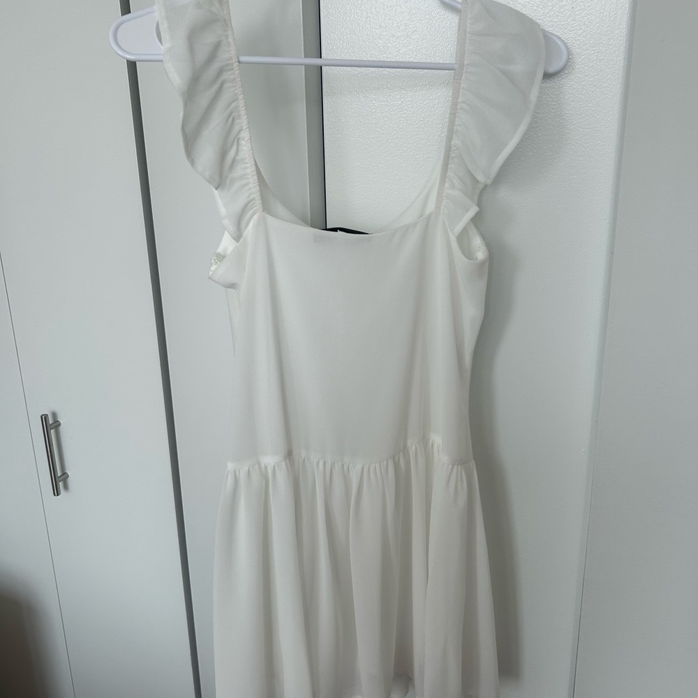 NWOT - Blue Blush White Drop Waist Dress